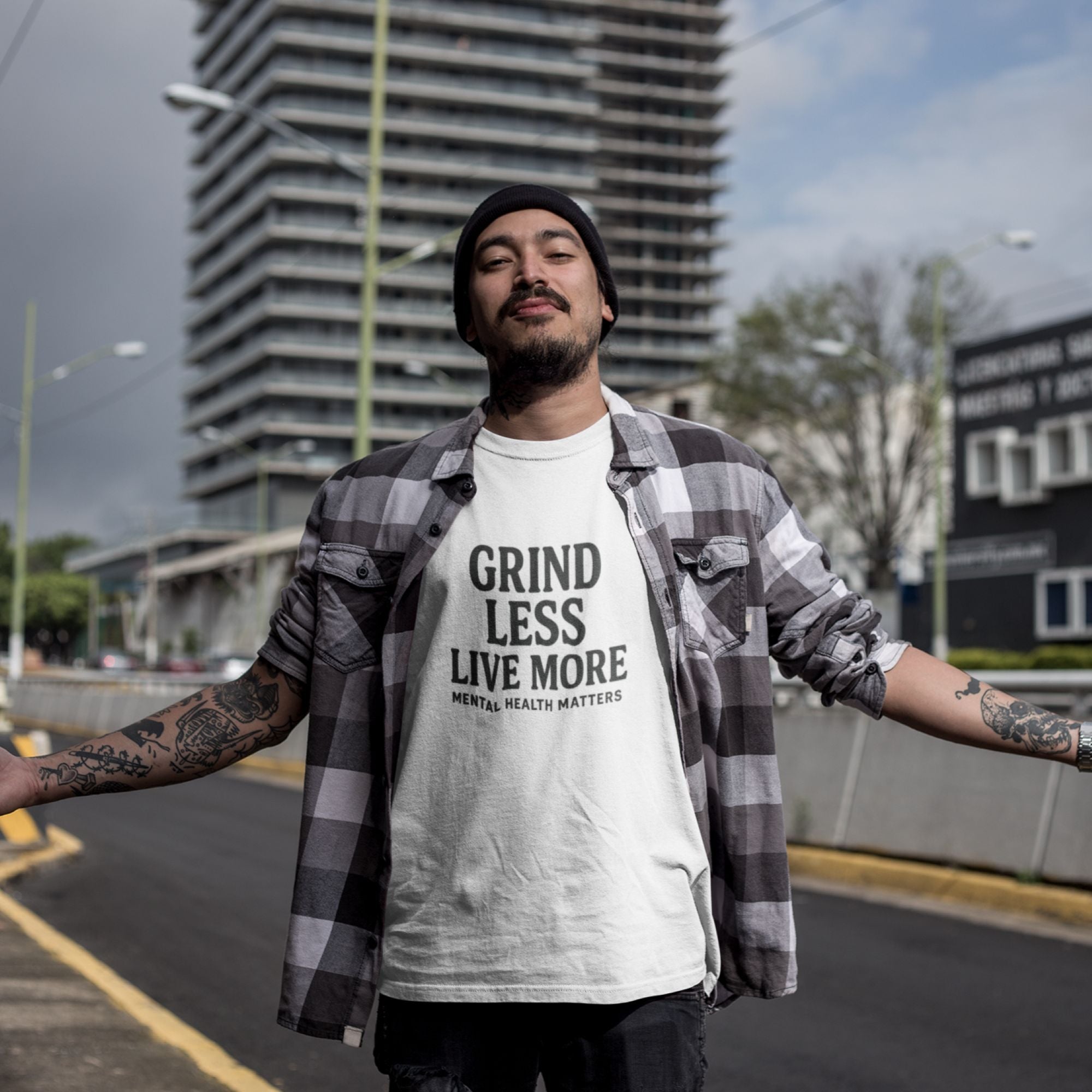 Grind Less Live More – Balance Tee