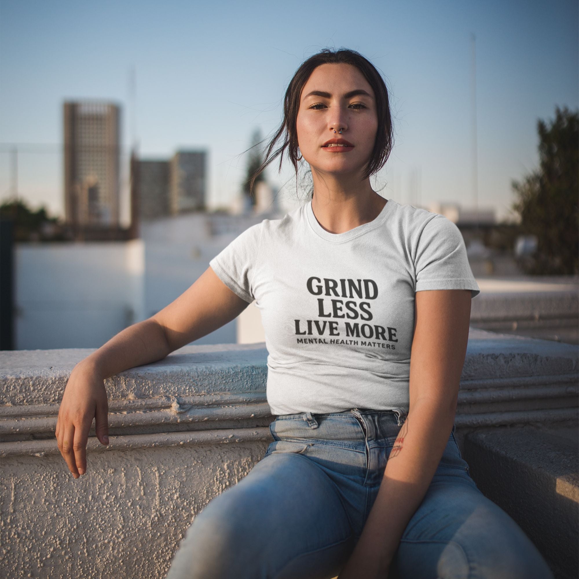 Grind Less Live More – Balance Tee