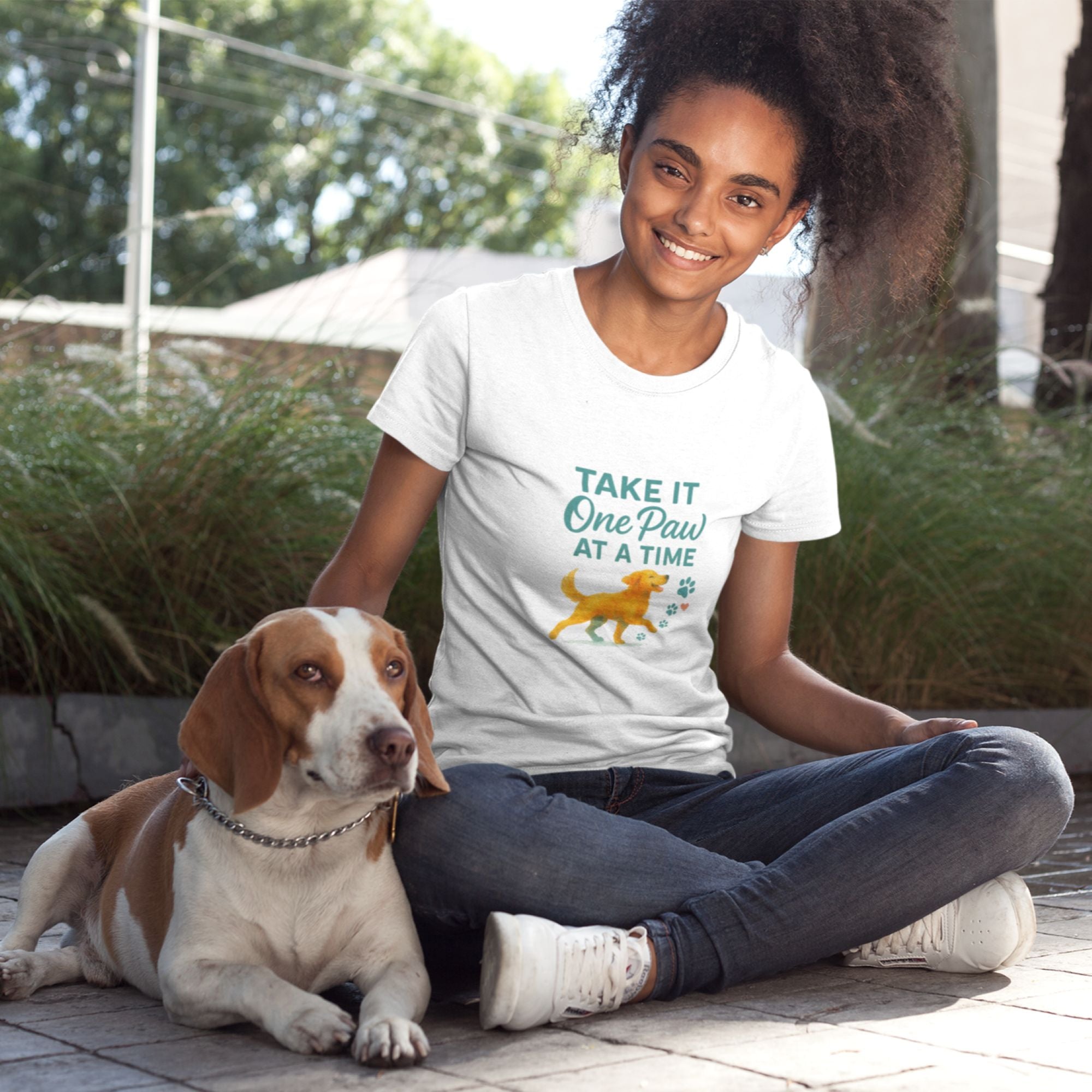 One Paw at a Time – Dog Encouragement Tee