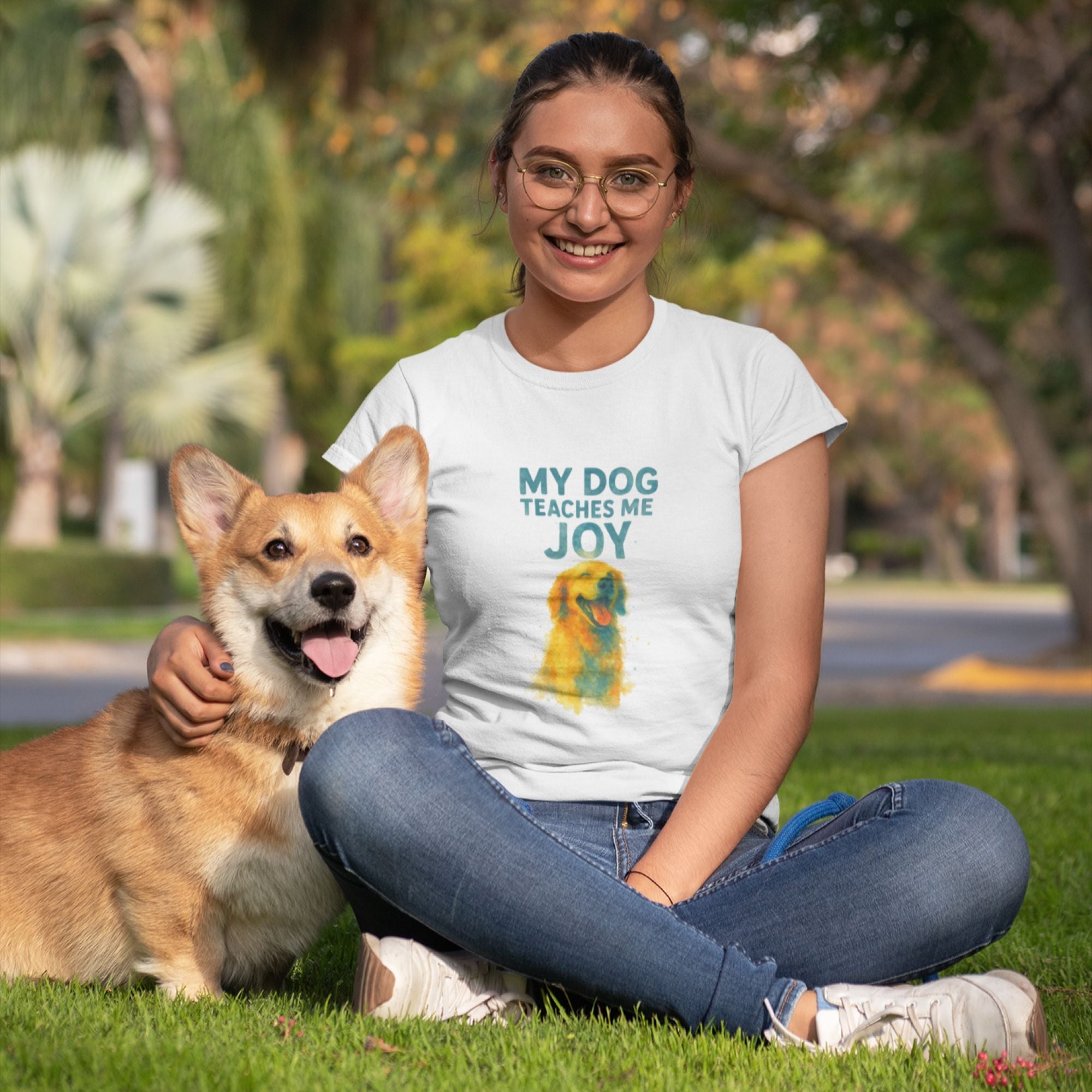 My Dog Teaches Me Joy – Happiness Tee