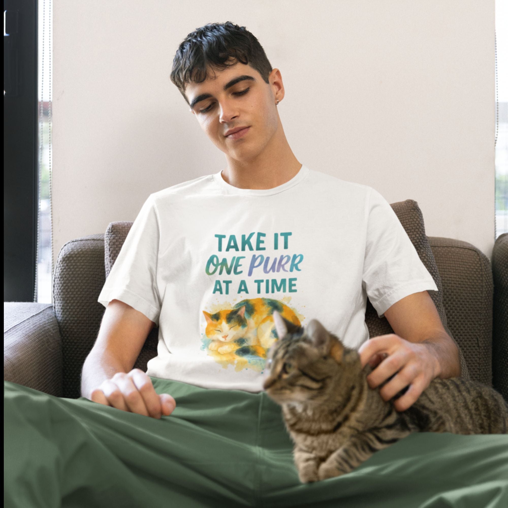 One Purr at a Time – Cat Encouragement Tee