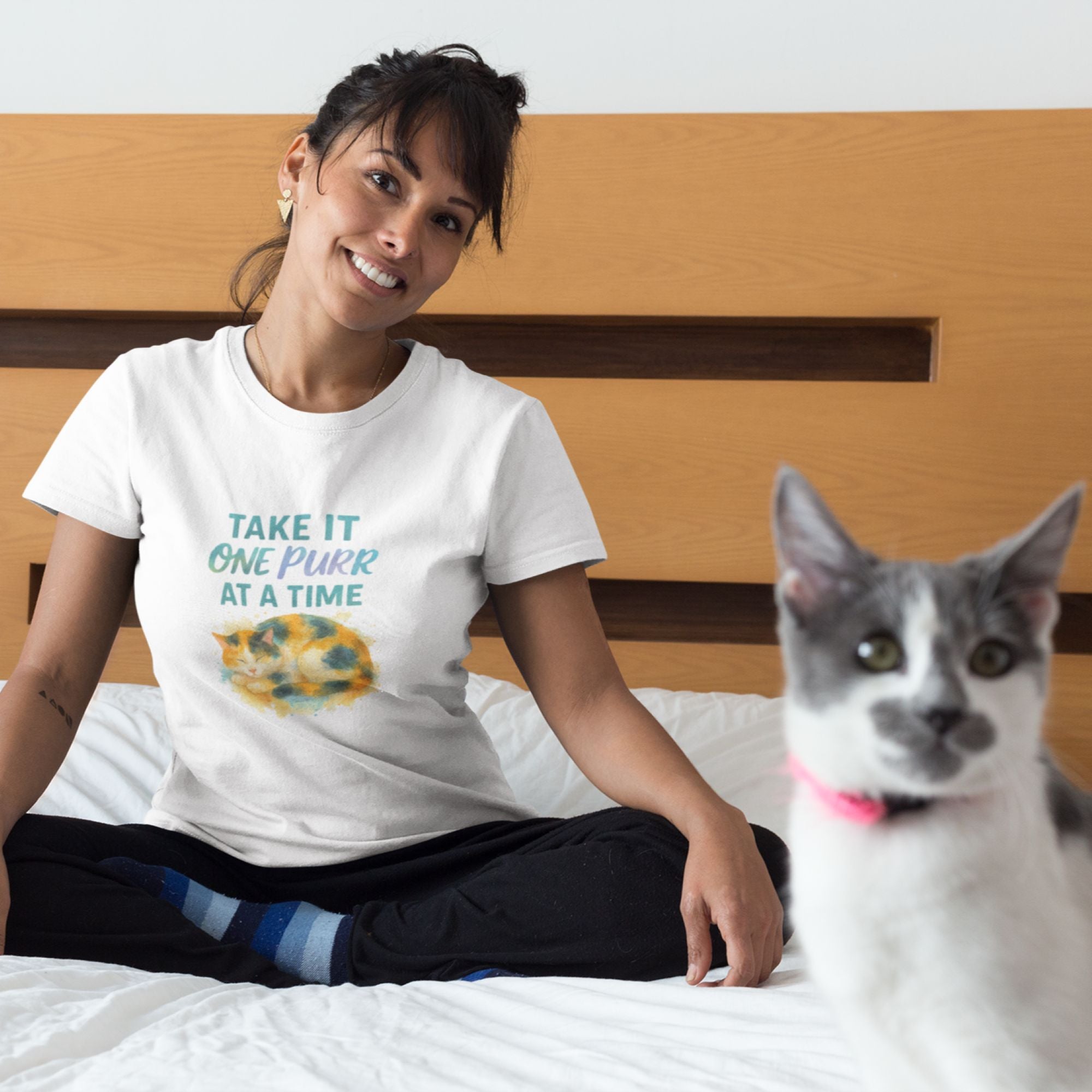 One Purr at a Time – Cat Encouragement Tee