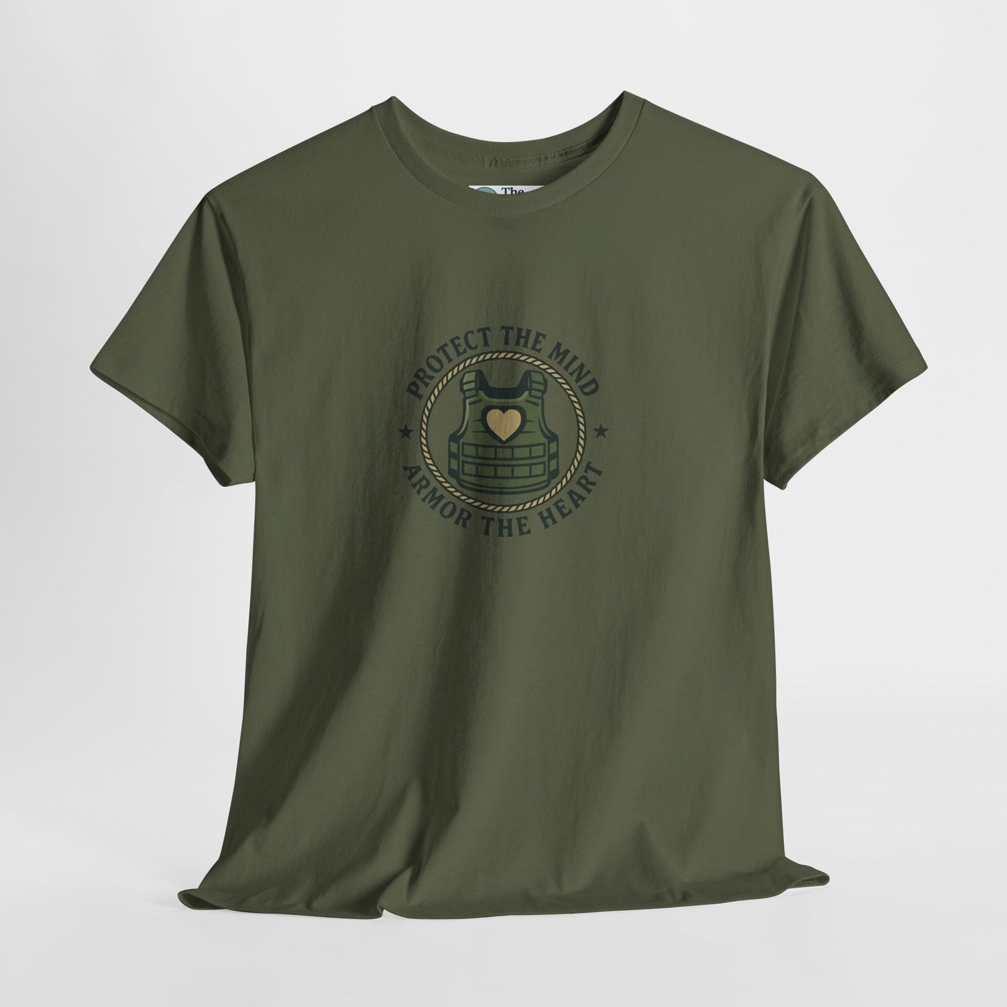 Protect the Mind, Armor the Heart T-Shirt – Military Strength & Resilience  Tee