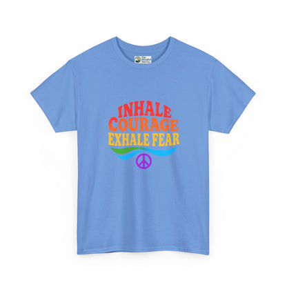 Inhale Courage, Exhale Fear T-Shirt – Retro Affirmation Tee