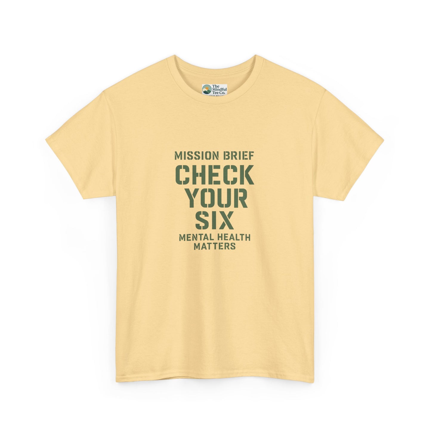 Mission Brief: Check Your Six T-Shirt - Military Mental Health Awareness  Tee