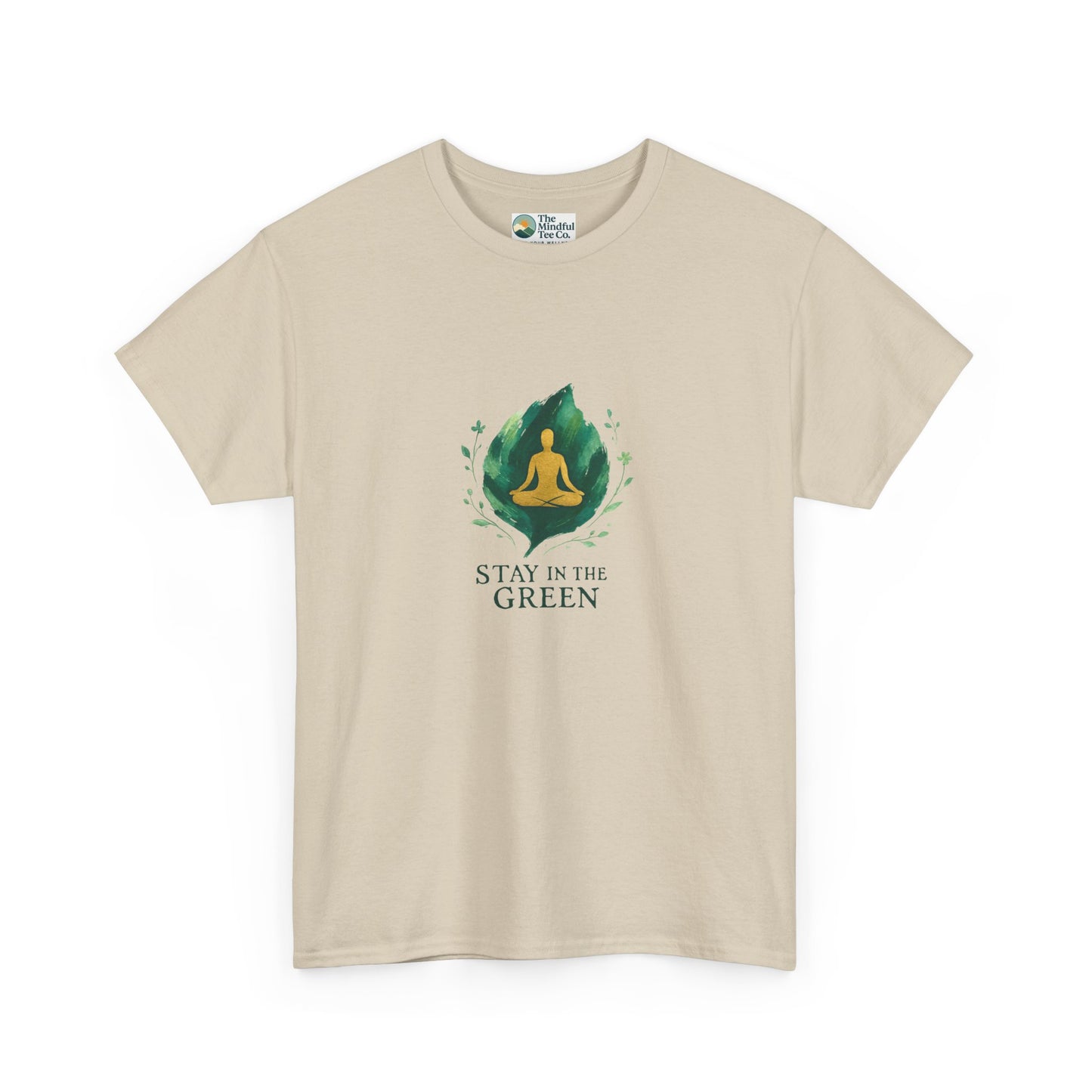 Stay in the Green T-Shirt – Watercolor Meditation Tee