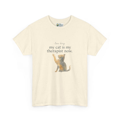 Low Key, My Cat Is My Therapist Now T-Shirt – Funny Cat Tee