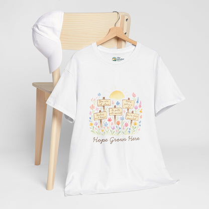 Hope Grows Here T-Shirt – Floral Self-Care Tee