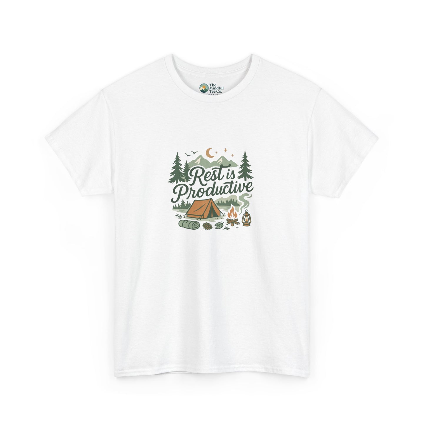 Rest Is Productive T-Shirt – Camping Mindfulness Tee