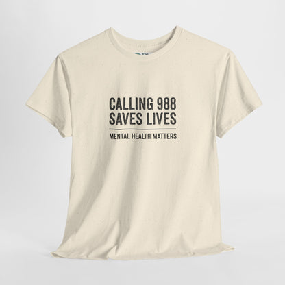 Calling 988 Saves Lives T-Shirt - Mental Health Awareness  Tee