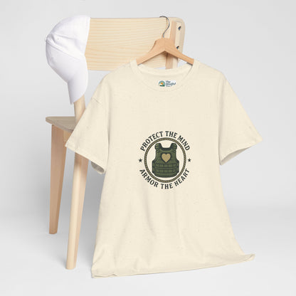 Protect the Mind, Armor the Heart T-Shirt – Military Strength & Resilience  Tee
