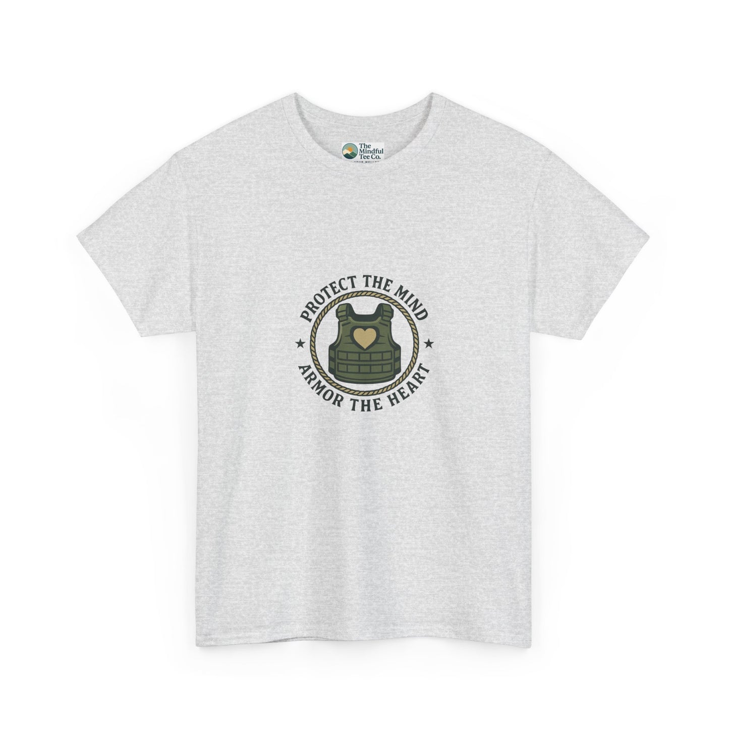 Protect the Mind, Armor the Heart T-Shirt – Military Strength & Resilience  Tee