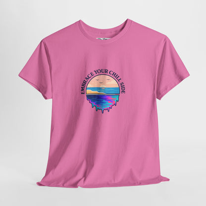 Embrace Your Chill Side T-Shirt - Mountain Lake Reflection Tee