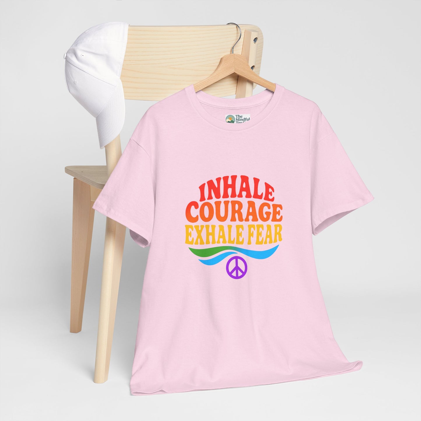 Inhale Courage, Exhale Fear T-Shirt – Retro Affirmation Tee