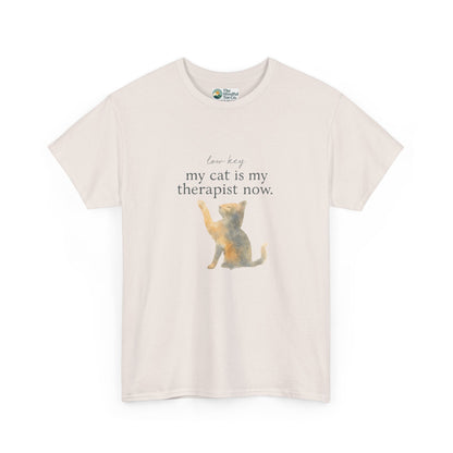 Low Key, My Cat Is My Therapist Now T-Shirt – Funny Cat Tee