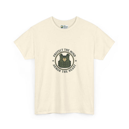 Protect the Mind, Armor the Heart T-Shirt – Military Strength & Resilience  Tee