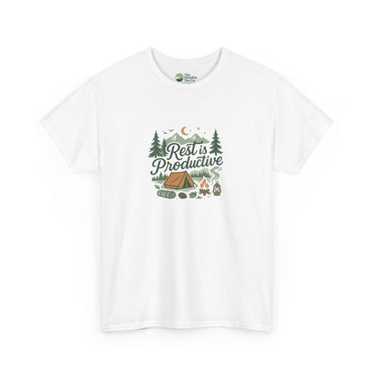 Rest Is Productive T-Shirt – Camping Mindfulness Tee
