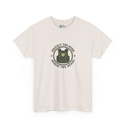 Protect the Mind, Armor the Heart T-Shirt – Military Strength & Resilience  Tee