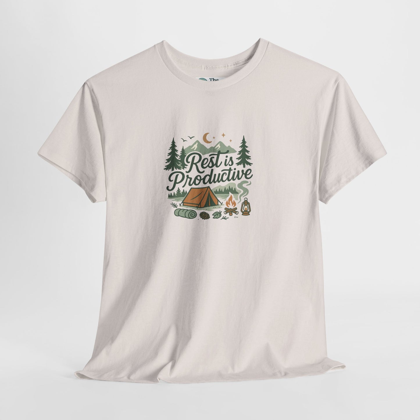 Rest Is Productive T-Shirt – Camping Mindfulness Tee