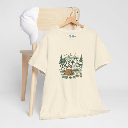 Rest Is Productive T-Shirt – Camping Mindfulness Tee