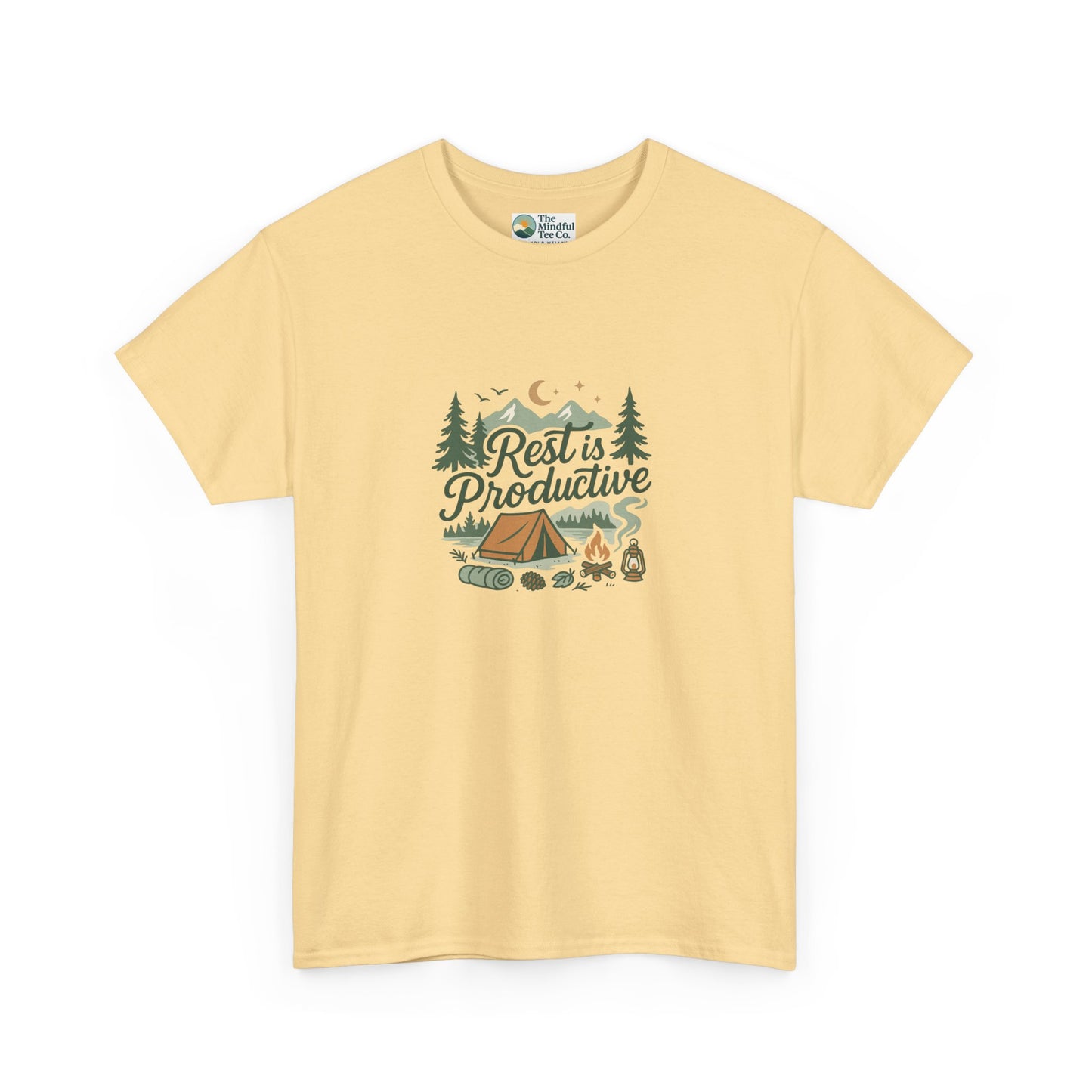 Rest Is Productive T-Shirt – Camping Mindfulness Tee