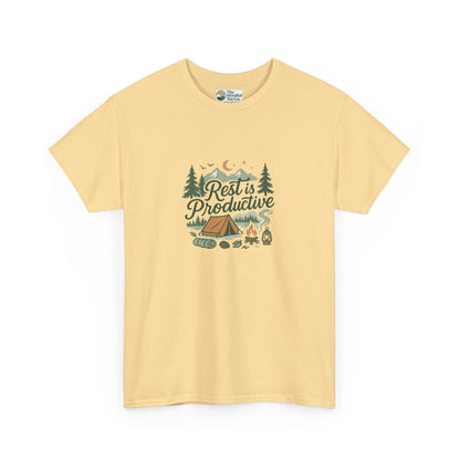 Rest Is Productive T-Shirt – Camping Mindfulness Tee