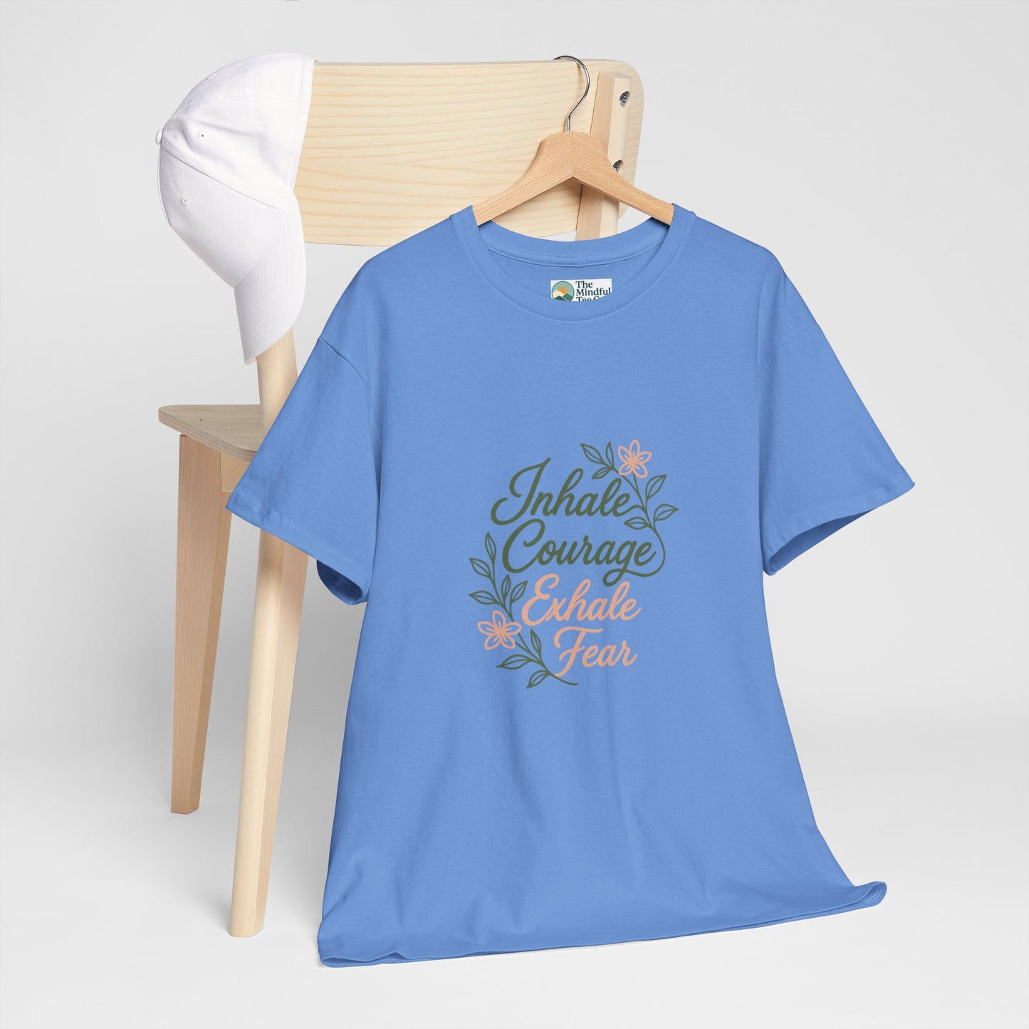 Inhale Courage, Exhale Fear T-Shirt – Floral Affirmation Tee