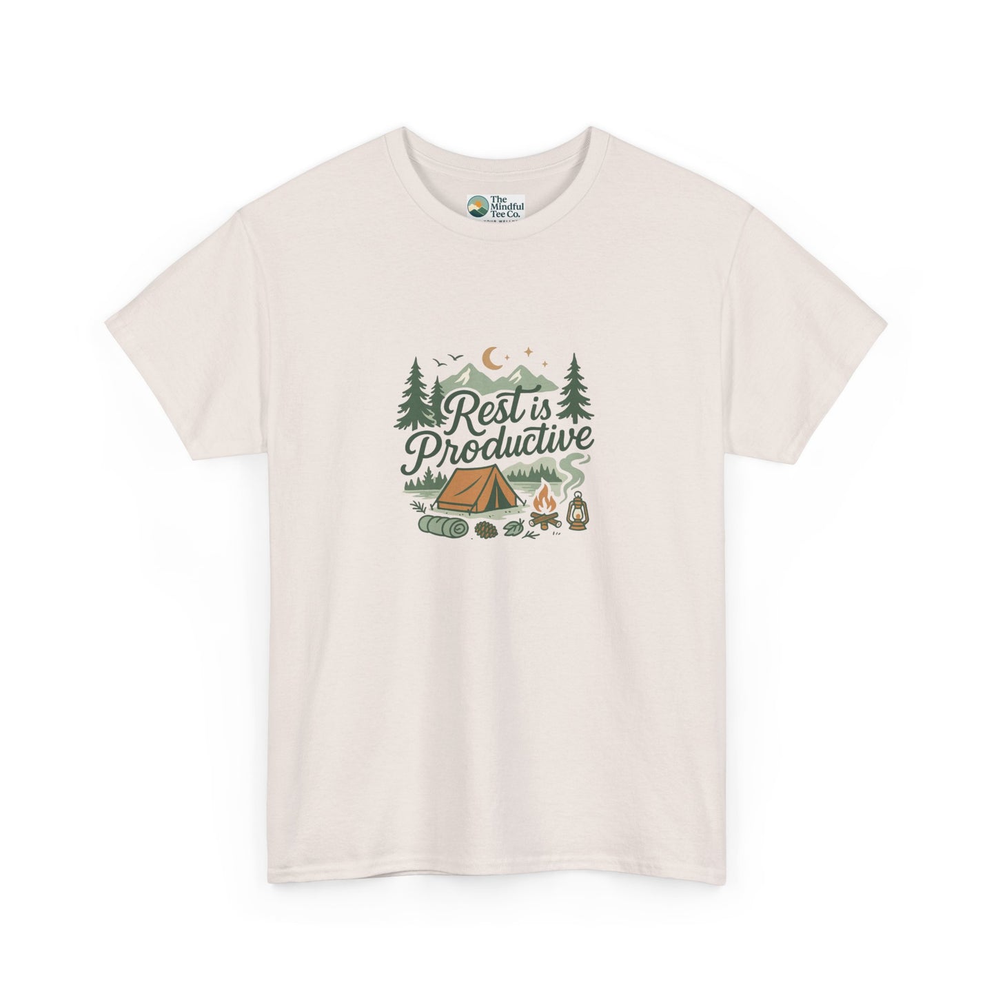 Rest Is Productive T-Shirt – Camping Mindfulness Tee