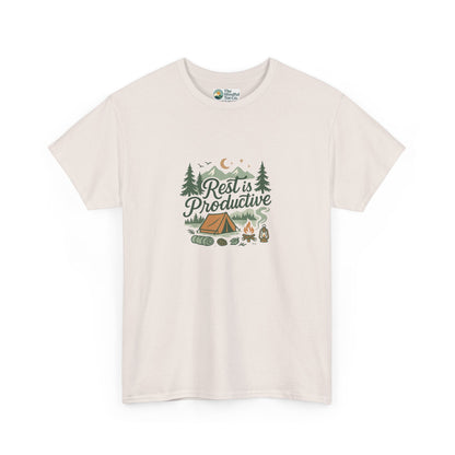 Rest Is Productive T-Shirt – Camping Mindfulness Tee