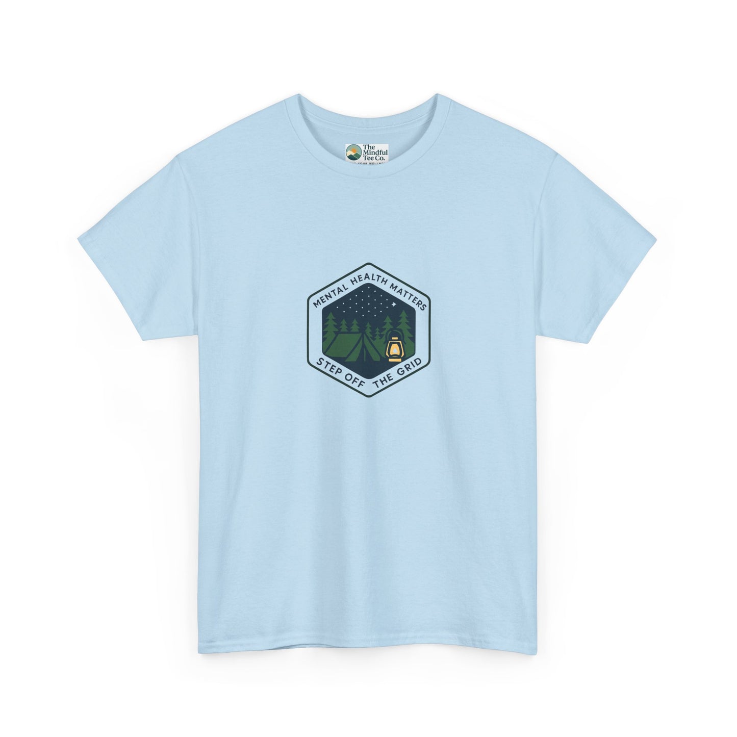 Step Off the Grid T-Shirt – Mental Health Matters Camping Tee