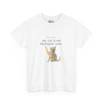 Low Key, My Cat Is My Therapist Now T-Shirt – Funny Cat Tee