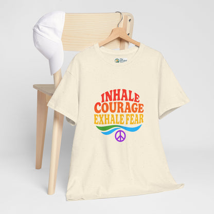 Inhale Courage, Exhale Fear T-Shirt – Retro Affirmation Tee