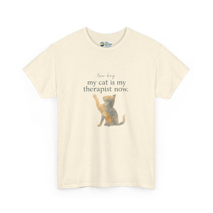 Low Key, My Cat Is My Therapist Now T-Shirt – Funny Cat Tee