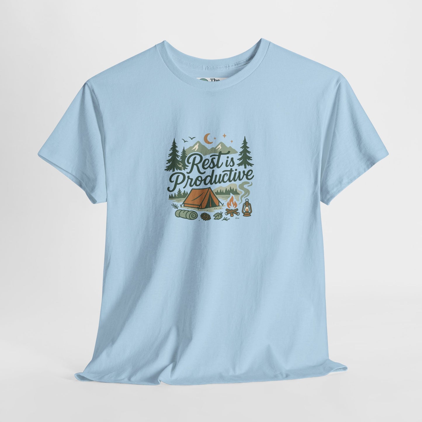 Rest Is Productive T-Shirt – Camping Mindfulness Tee