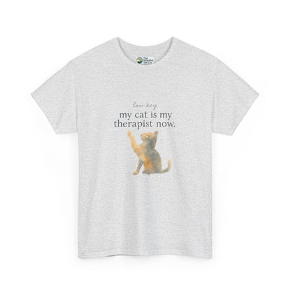 Low Key, My Cat Is My Therapist Now T-Shirt – Funny Cat Tee