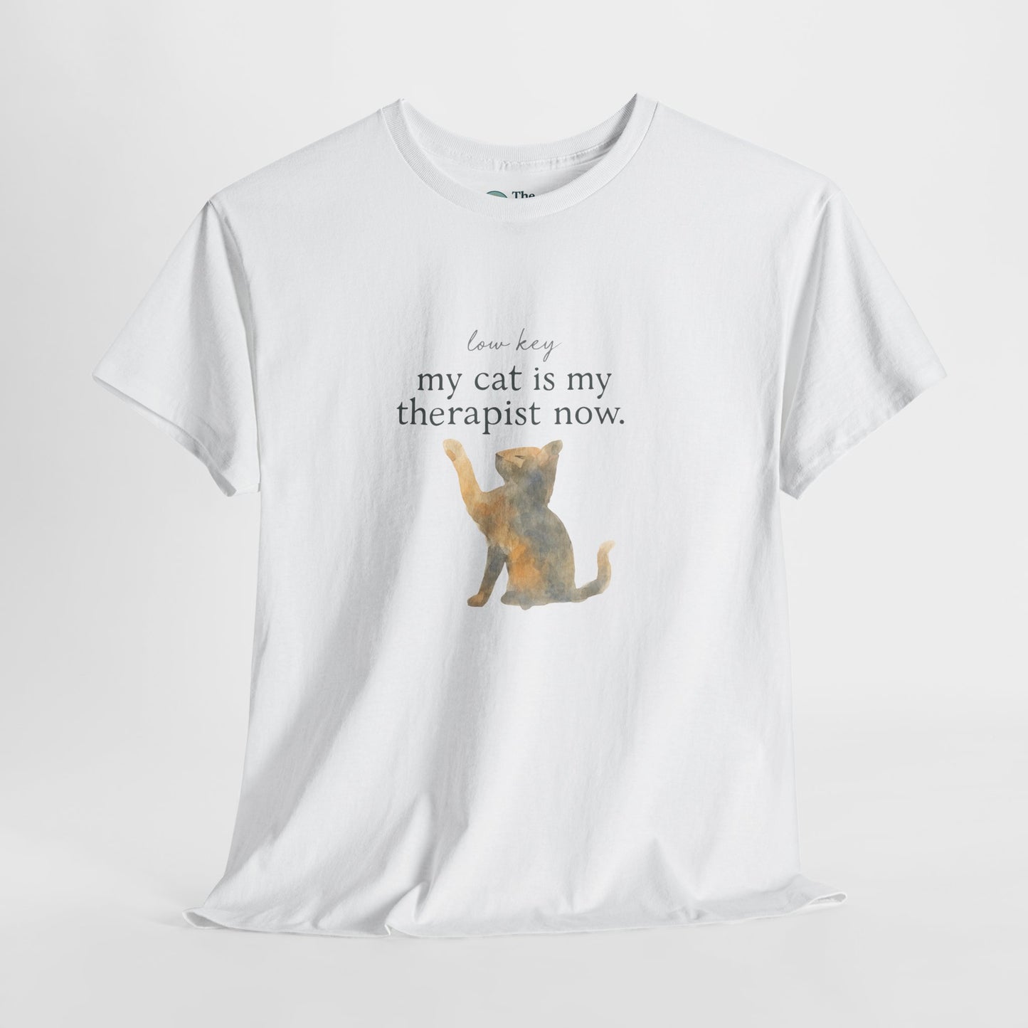Low Key, My Cat Is My Therapist Now T-Shirt – Funny Cat Tee