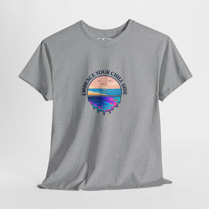 Embrace Your Chill Side T-Shirt - Mountain Lake Reflection Tee