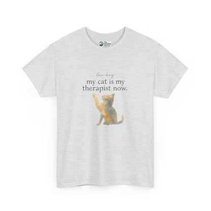 Low Key, My Cat Is My Therapist Now T-Shirt – Funny Cat Tee