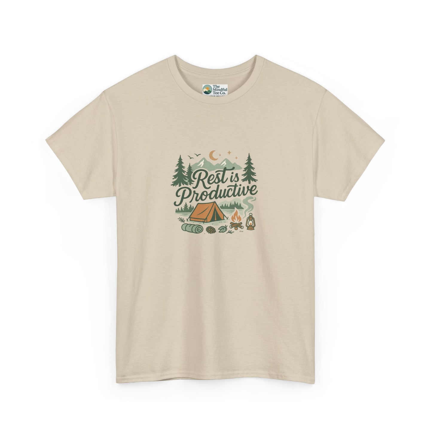 Rest Is Productive T-Shirt – Camping Mindfulness Tee
