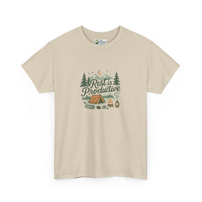 Rest Is Productive T-Shirt – Camping Mindfulness Tee