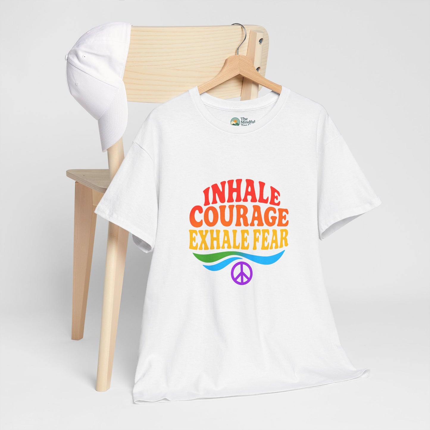 Inhale Courage, Exhale Fear T-Shirt – Retro Affirmation Tee