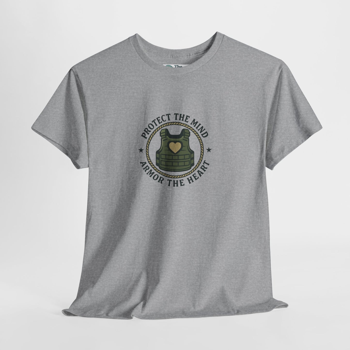 Protect the Mind, Armor the Heart T-Shirt – Military Strength & Resilience  Tee