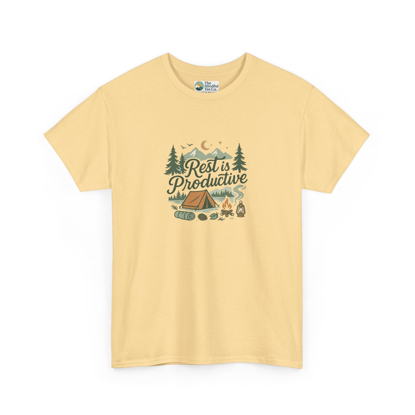 Rest Is Productive T-Shirt – Camping Mindfulness Tee