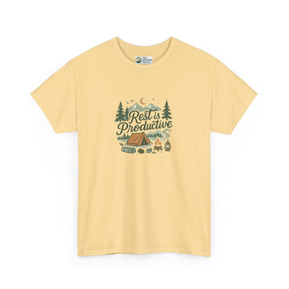 Rest Is Productive T-Shirt – Camping Mindfulness Tee