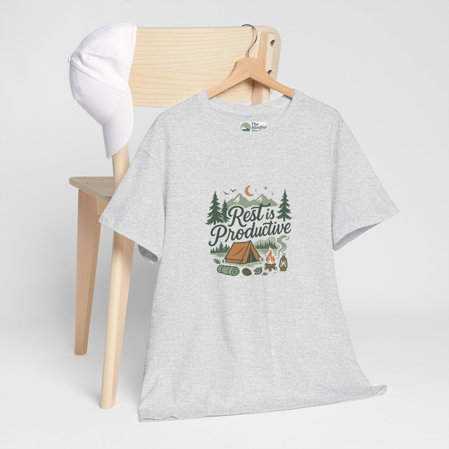 Rest Is Productive T-Shirt – Camping Mindfulness Tee