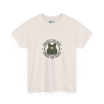 Protect the Mind, Armor the Heart T-Shirt – Military Strength & Resilience  Tee