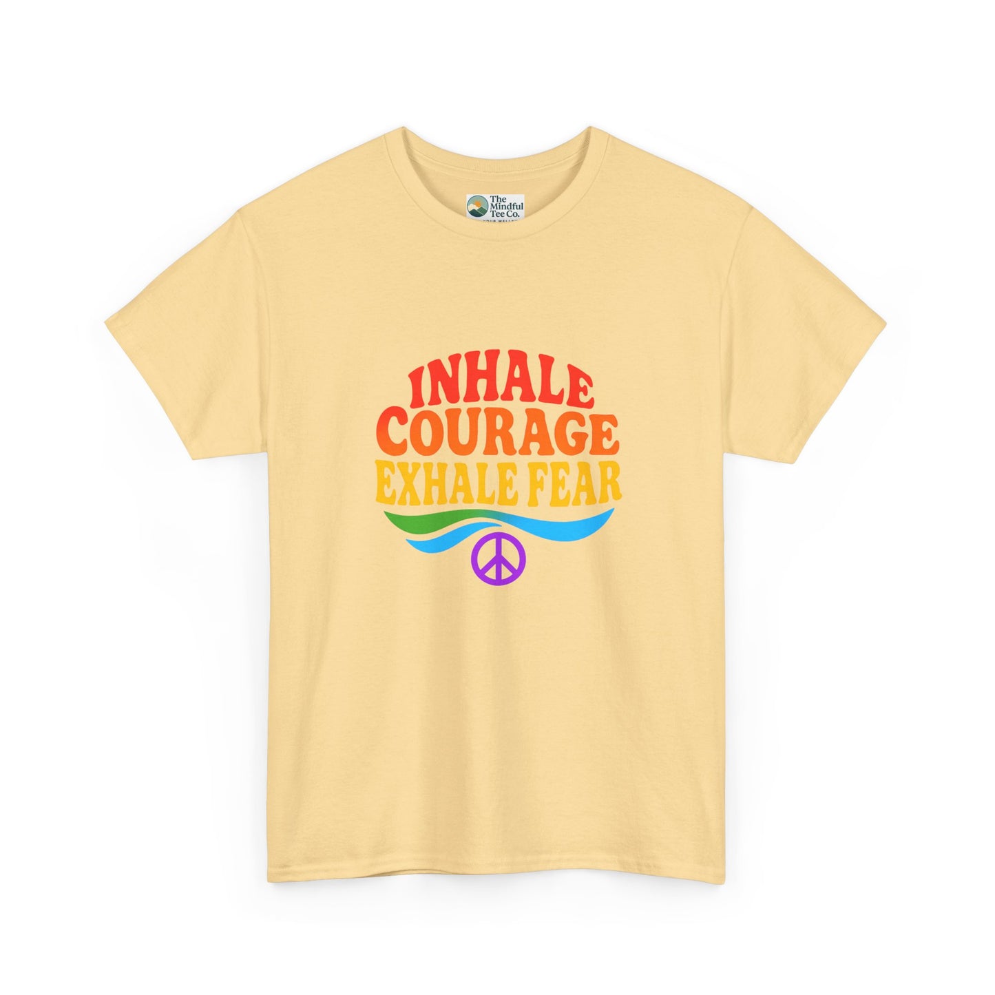 Inhale Courage, Exhale Fear T-Shirt – Retro Affirmation Tee