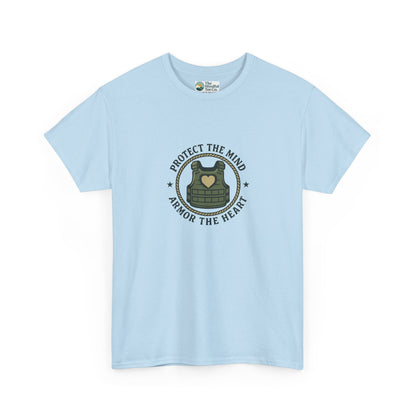 Protect the Mind, Armor the Heart T-Shirt – Military Strength & Resilience  Tee