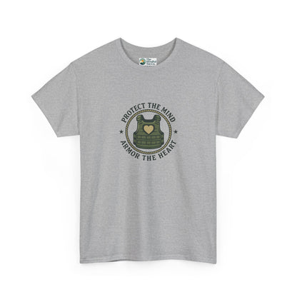 Protect the Mind, Armor the Heart T-Shirt – Military Strength & Resilience  Tee