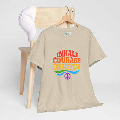 Inhale Courage, Exhale Fear T-Shirt – Retro Affirmation Tee